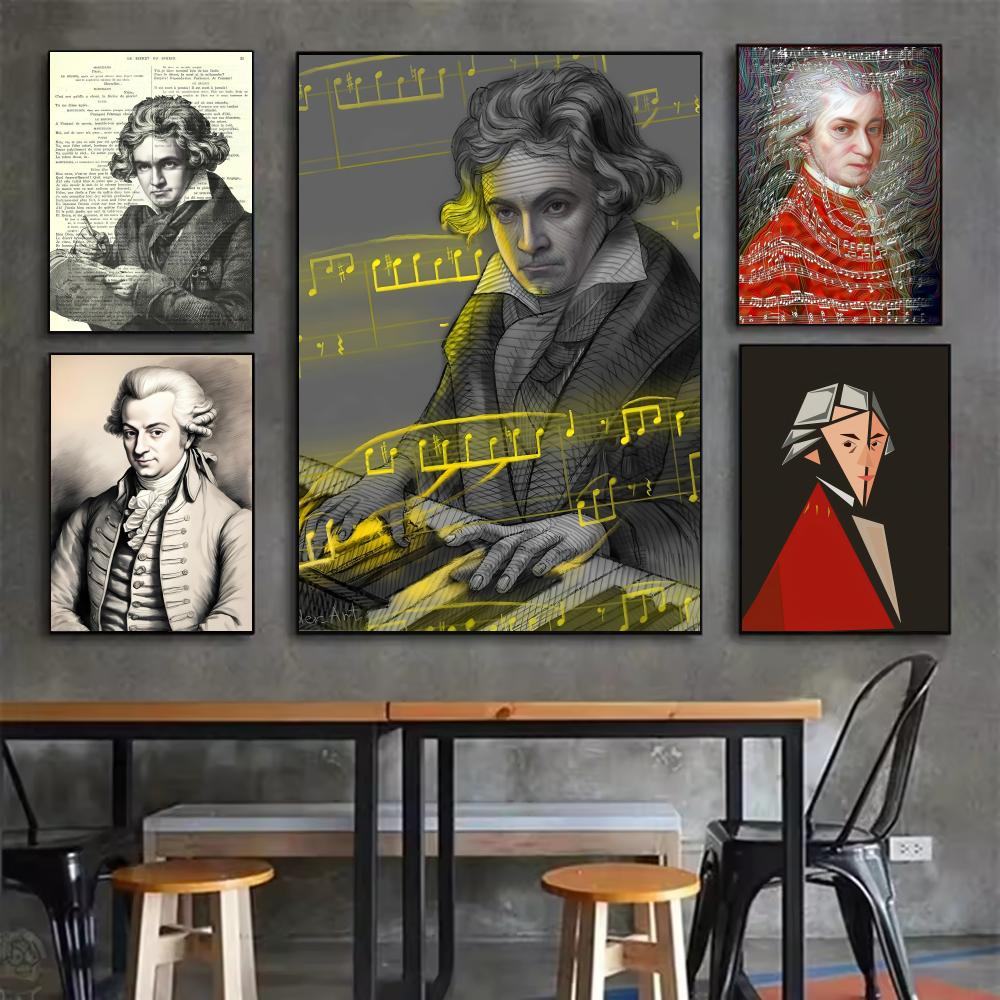 Interior Design Studio - Poster Musik Klasik M-Mozart Stiker Seni