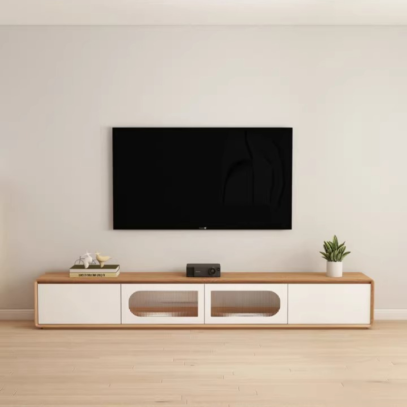 Interior Design White And Wood - Aksesoris Desainer Lemari TV Desain Rumah