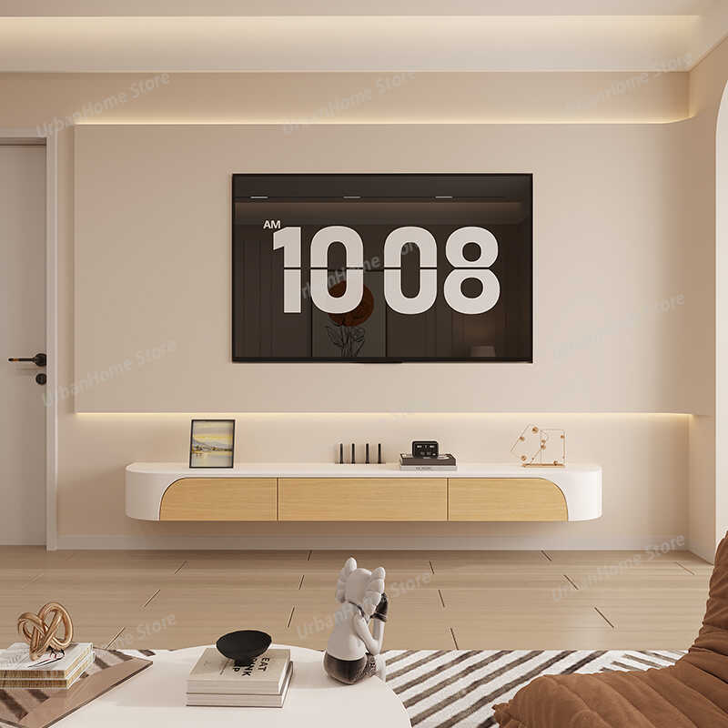 Interior Design White And Wood - Lemari TV Putih untuk Kamar Tidur,