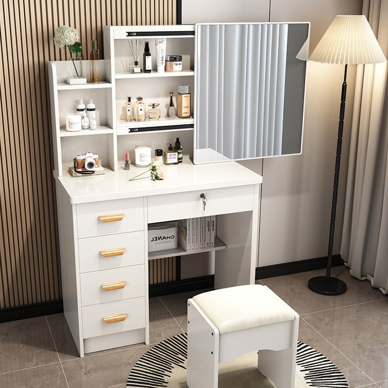 Interior Design White And Wood - Desain Meja Rias Estetika Modern Putih