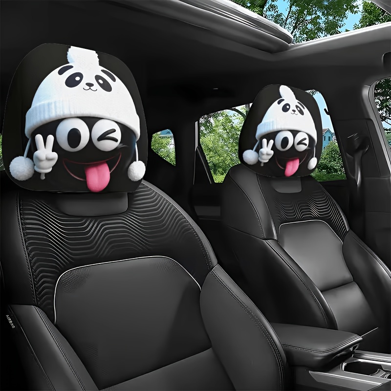 Interior Design Emoji - 1/2 Pcs Sarung Sandaran Kepala Mobil,