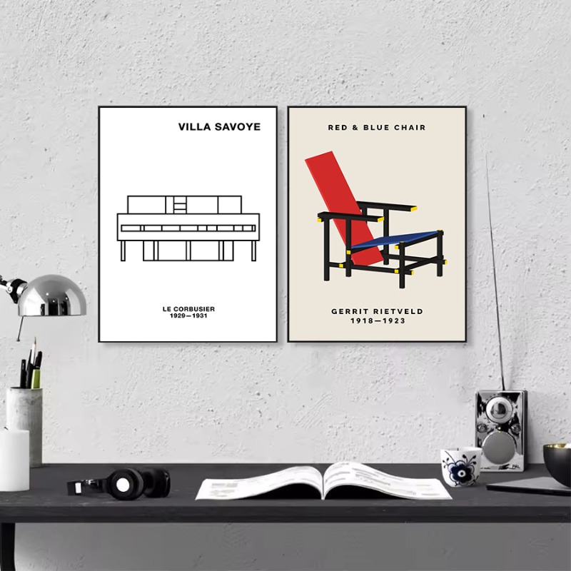 Poster Arsitektur Abstrak Desa - Interior Design Studio ulasan dan harga
