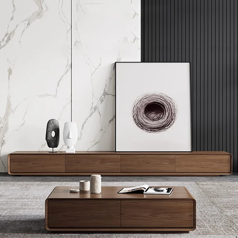 Meja TV Kayu Panjang Desain Mo - Interior Design Tv Room ulasan dan harga