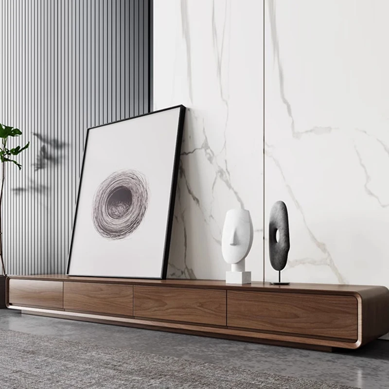 Meja TV Kayu Panjang Desain Mo - Interior Design Tv Room ulasan dan harga