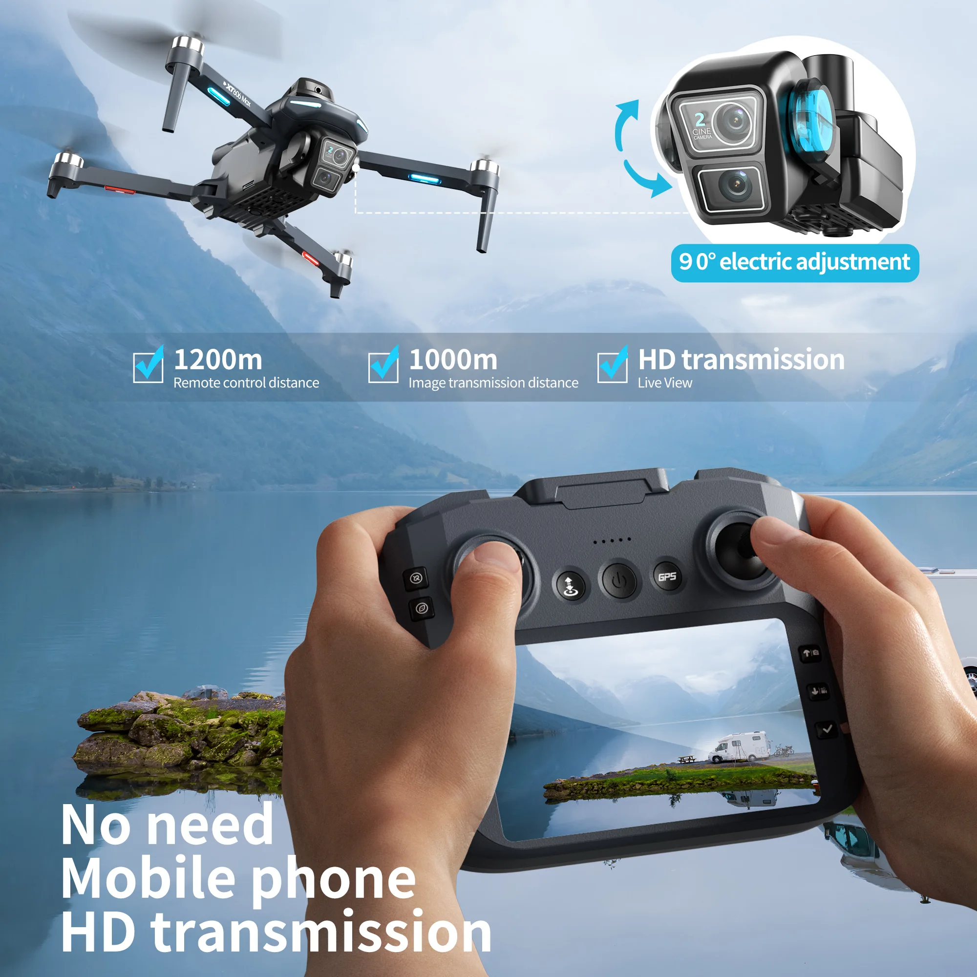 Drone Lenovo XT606 MAX GPS 4K  - Interior Design Game ulasan dan harga