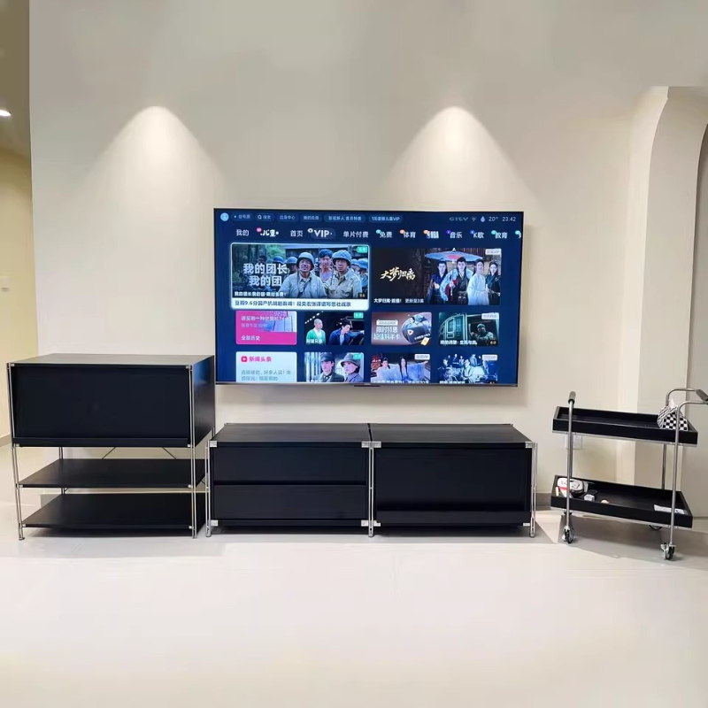 Lemari TV Mewah Interior Hitam - Interior Design Tv Room ulasan dan harga
