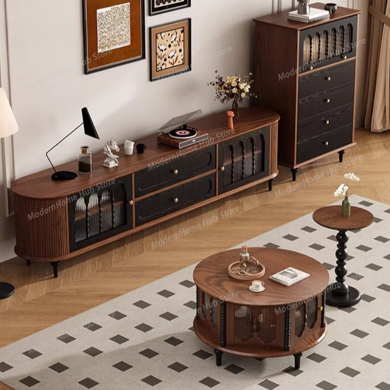 Lemari TV Modular Desain Pranc - Interior Design White And Wood ulasan dan harga