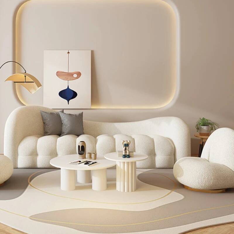 Sofa Ruang Tamu Putih Krem Mod - Interior Design White And Wood ulasan dan harga