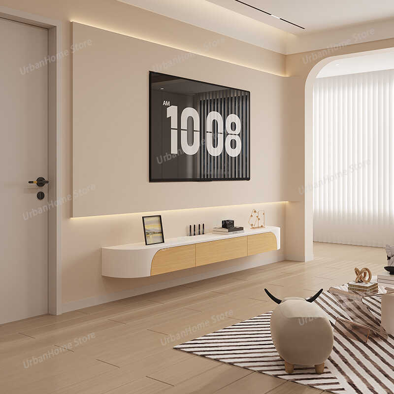 Lemari TV Putih untuk Kamar Ti - Interior Design White And Wood ulasan dan harga