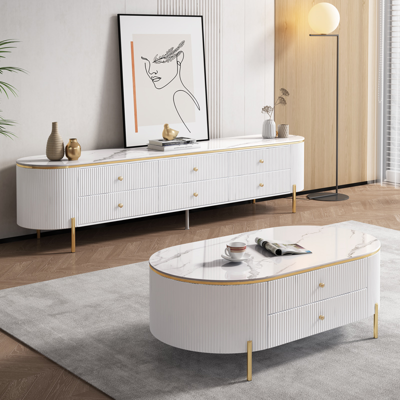 Set Meja TV dan Meja Kopi Kayu - Interior Design Tv Room ulasan dan harga