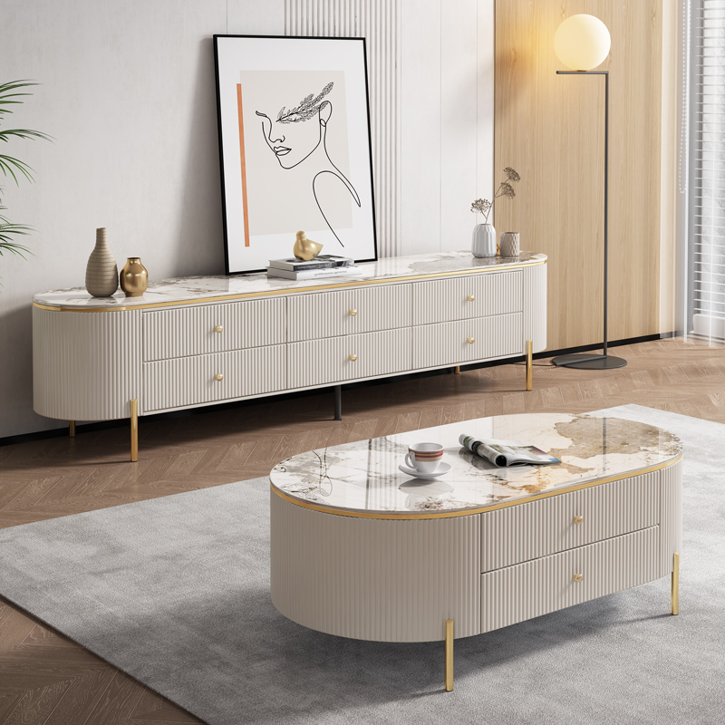 Set Meja TV dan Meja Kopi Kayu - Interior Design Tv Room ulasan dan harga