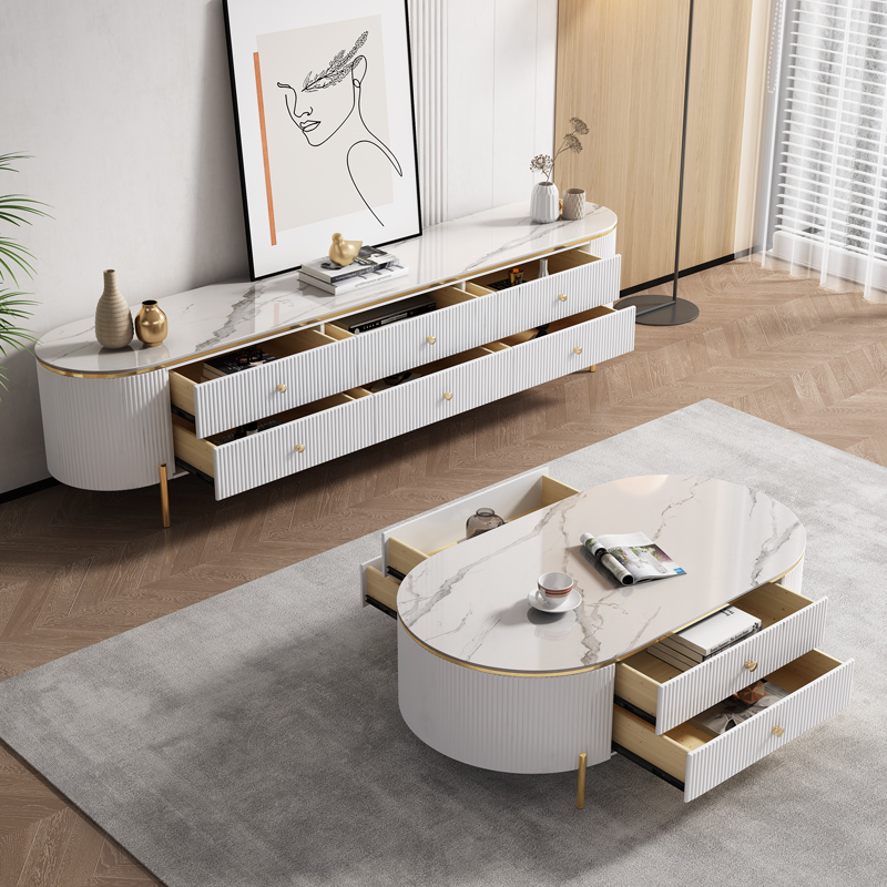 Set Meja TV dan Meja Kopi Kayu - Interior Design Tv Room ulasan dan harga